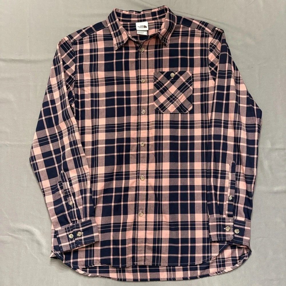 The North Face Men's Large Button Up Hayden Pass 2.0 Long-Sleeve Plaid Outdoors